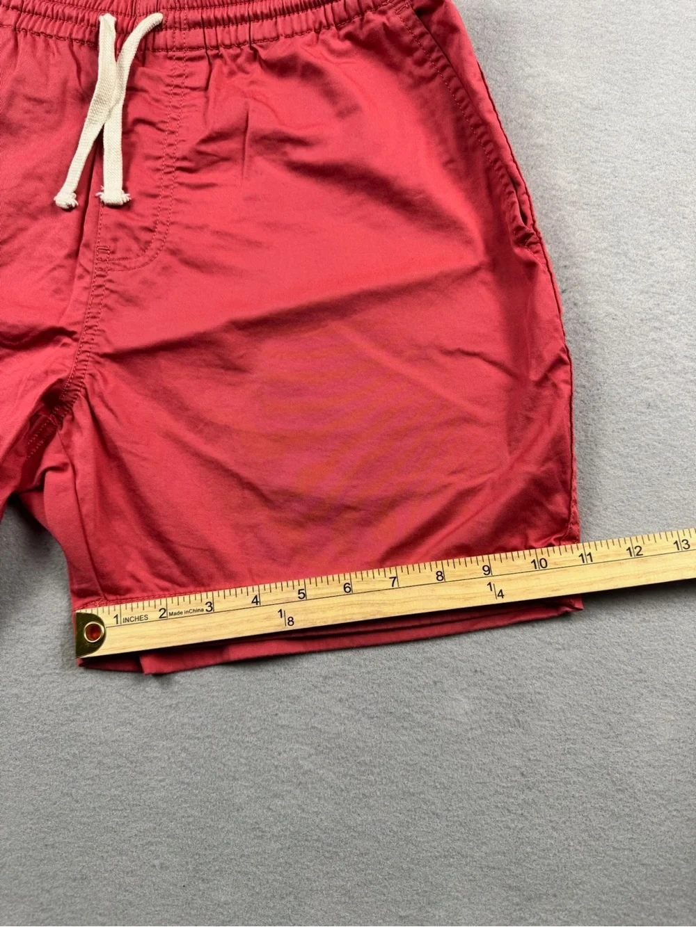 J Crew Shorts Mens Med Coral Dock Chino Elastic Waist Drawstring Stretch Preppy